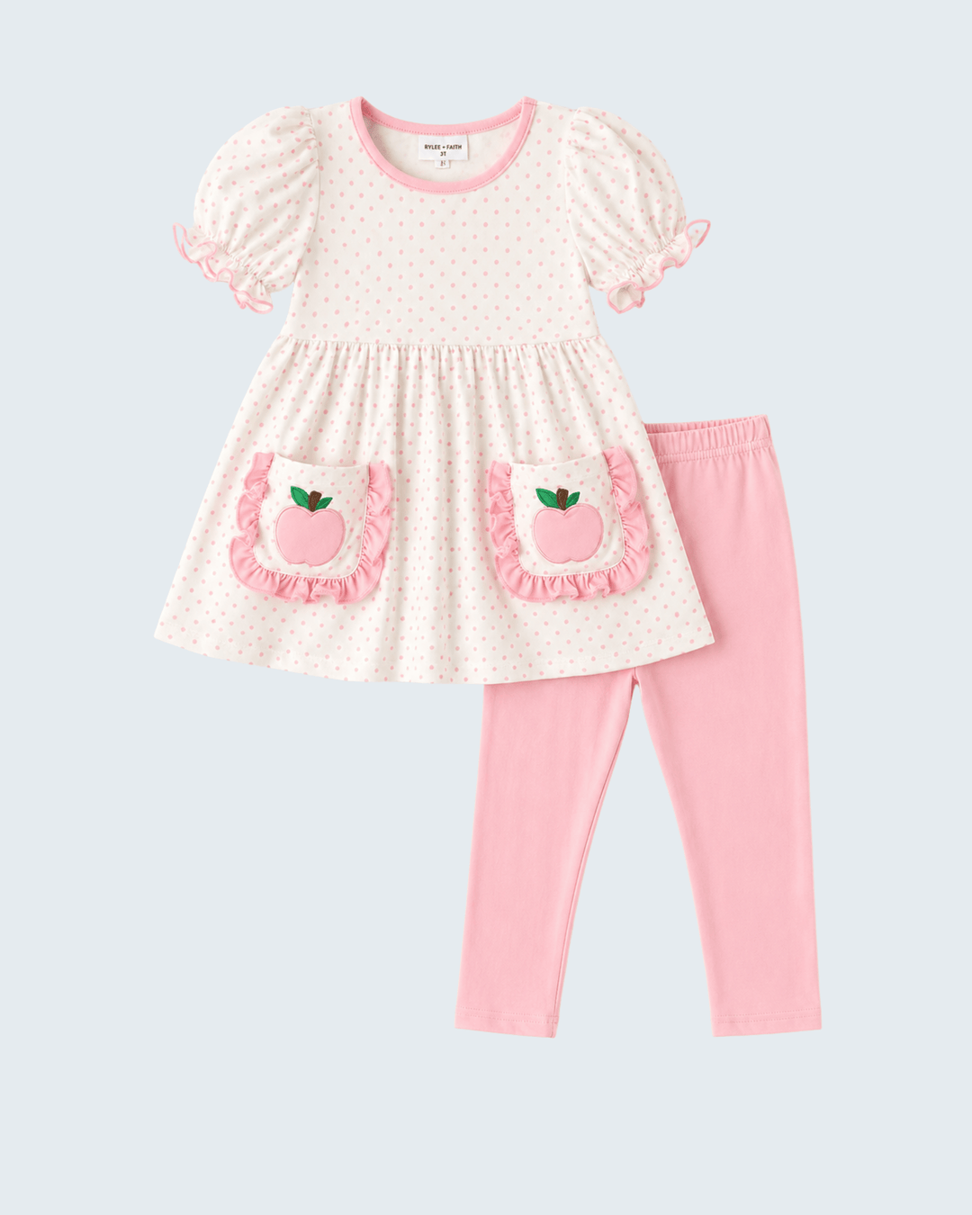 Back to school pink polka dot outfit