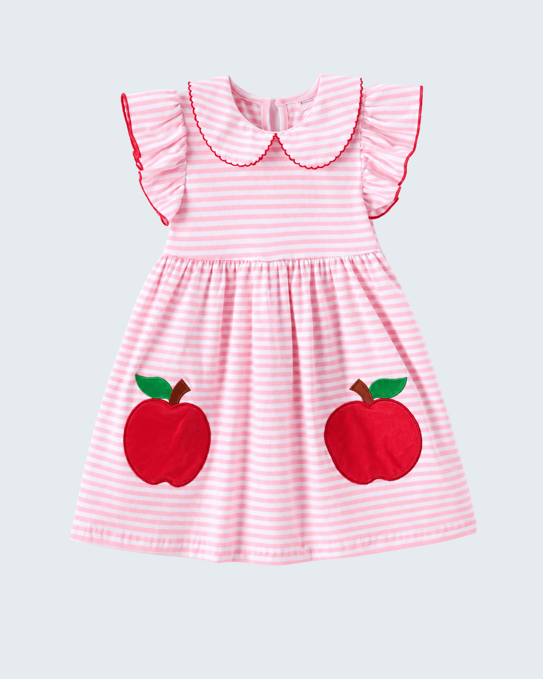 Girl Back To School Apple Applique Twirl Dress