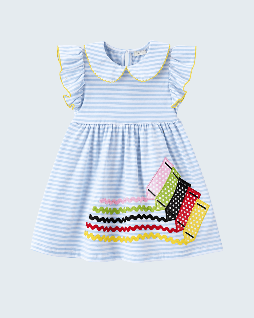 Girl Back To School Apple Applique Twirl Dress