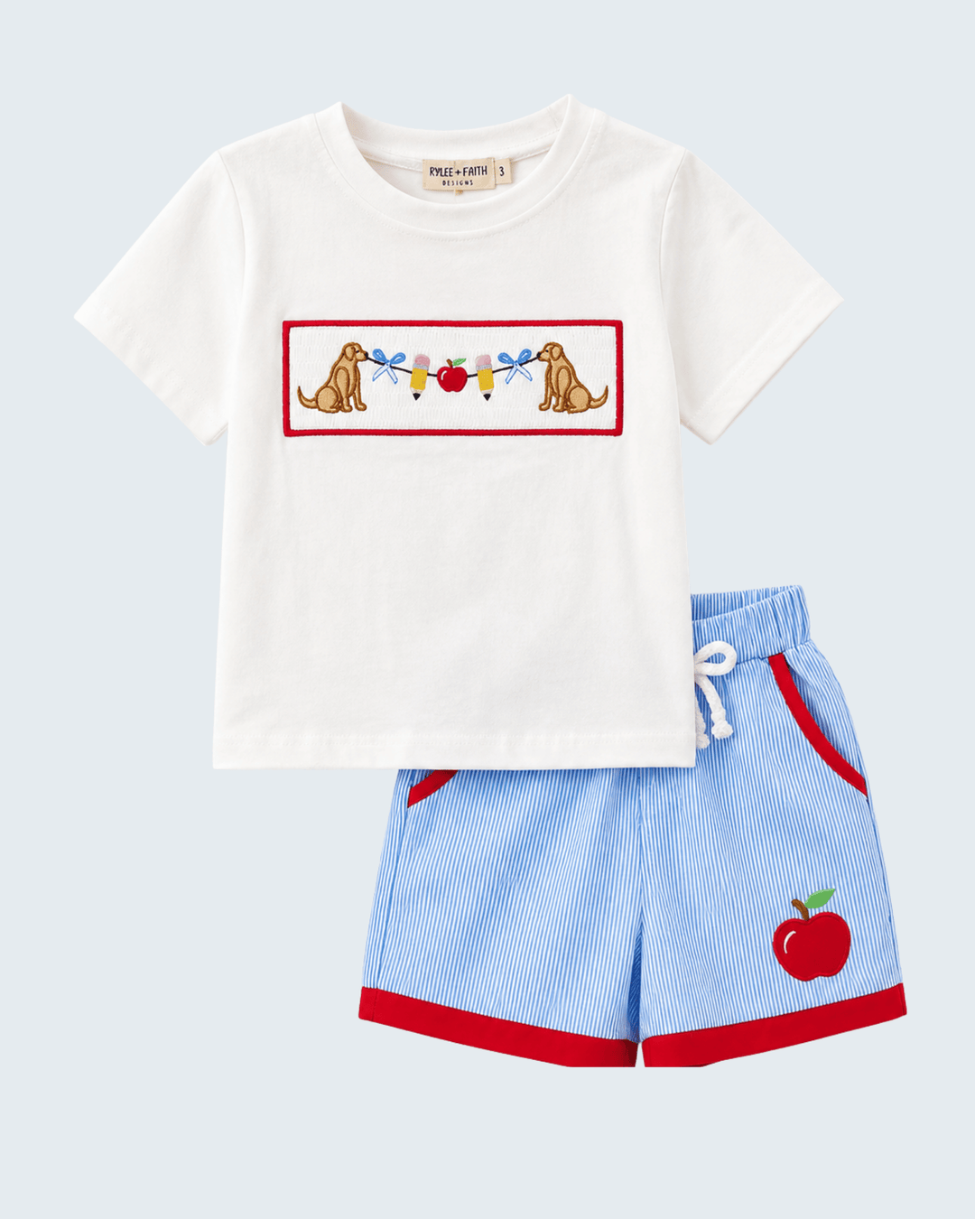 Boys back to school shorts set