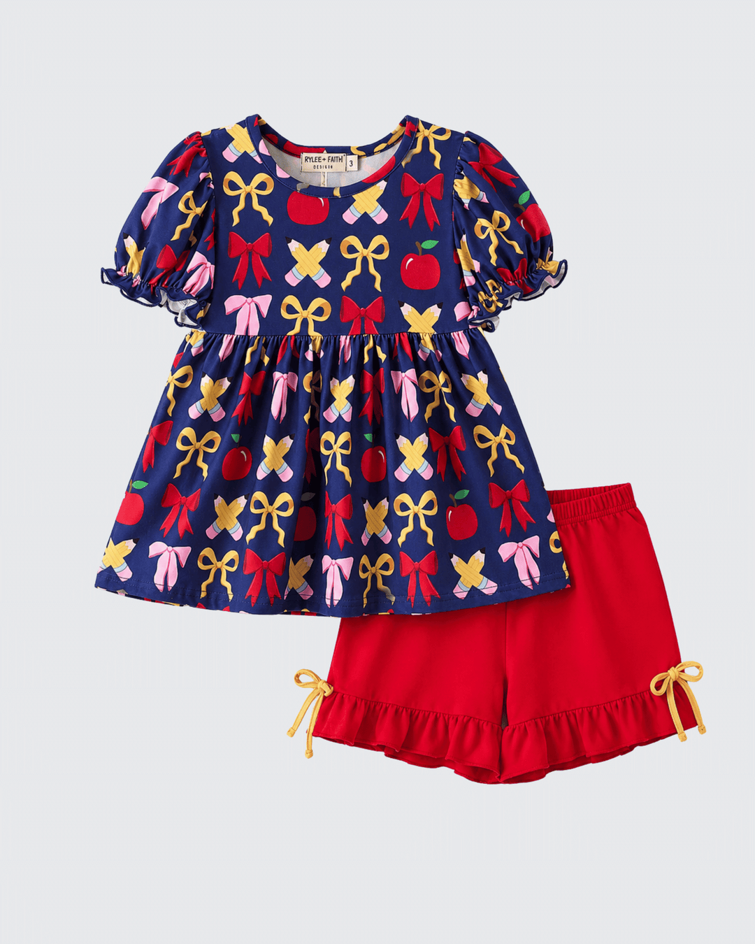 Girl Back To School Apple Pencil Outfit