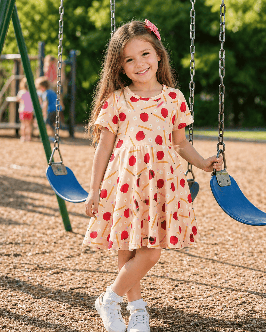 Back To School Apple Pencil Twirl Dress