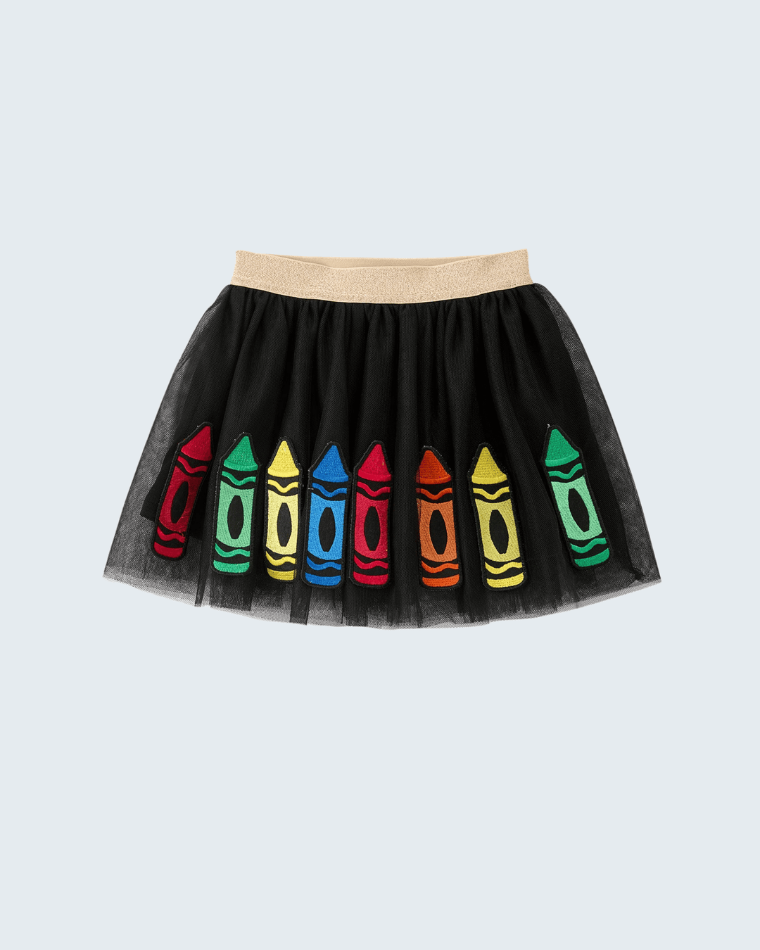 Girl Back To School Crayon Applique Tulle Skirt