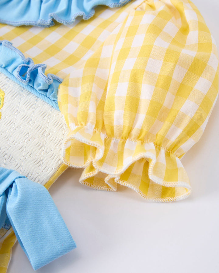Back To School Plaid Ruffle Girls Dress