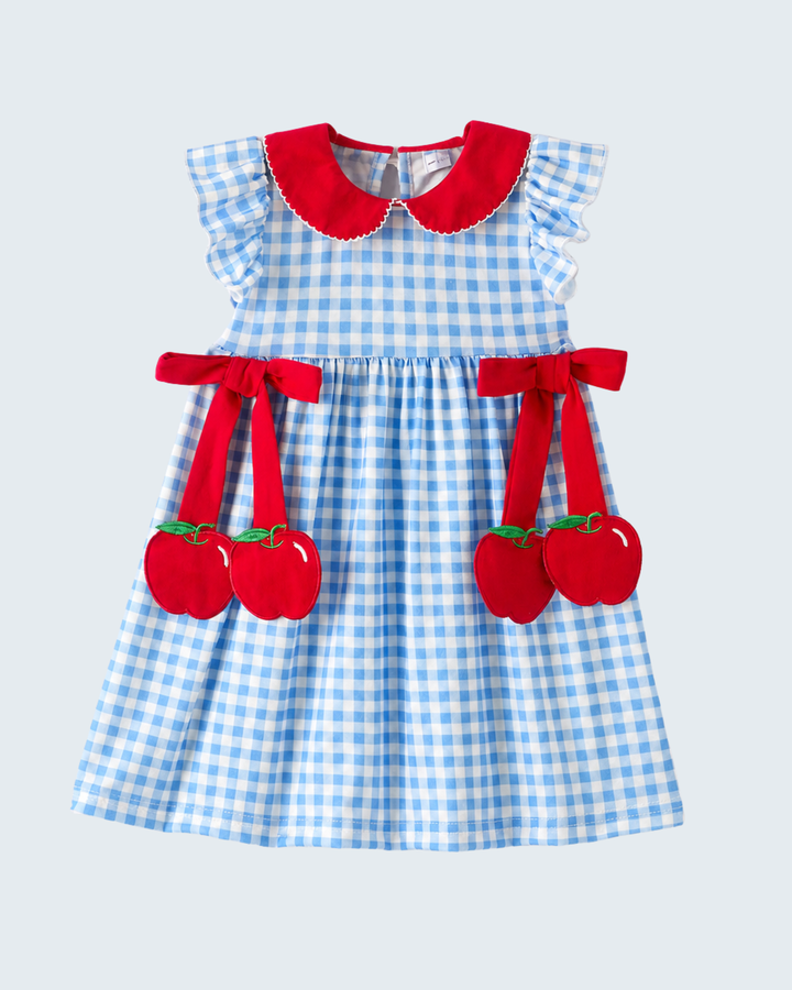 Plaid dress with apples