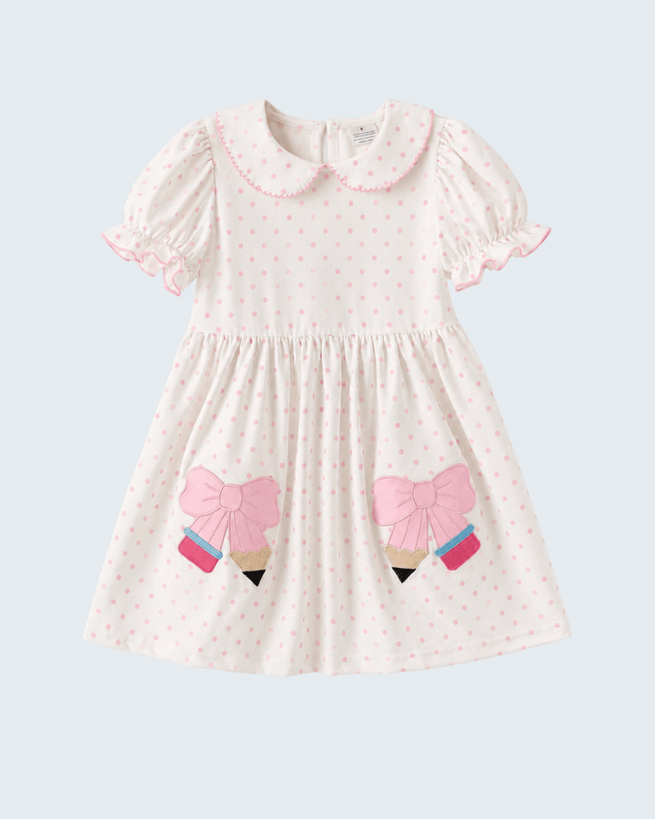 Girl Back to School Polka Dot Dress
