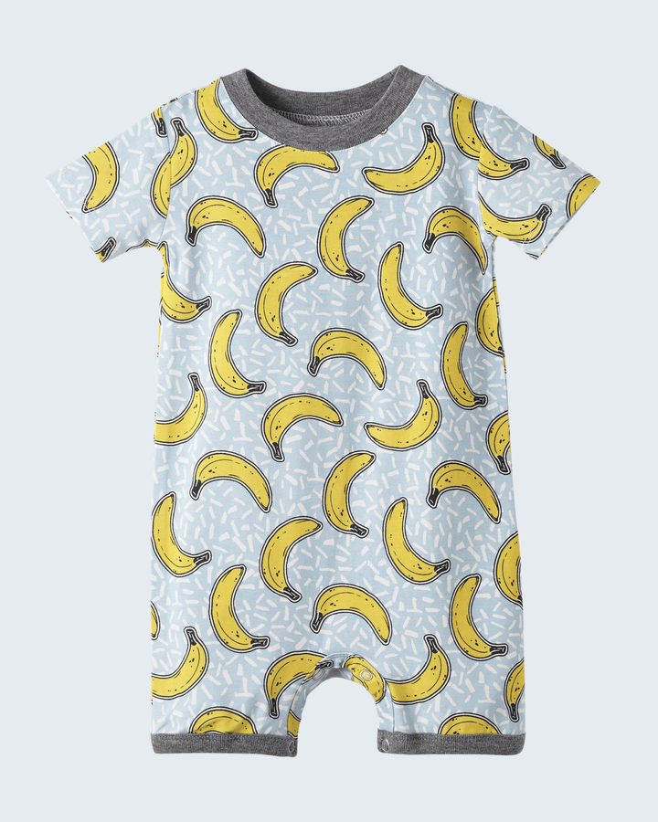 Baby boy romper with banana print