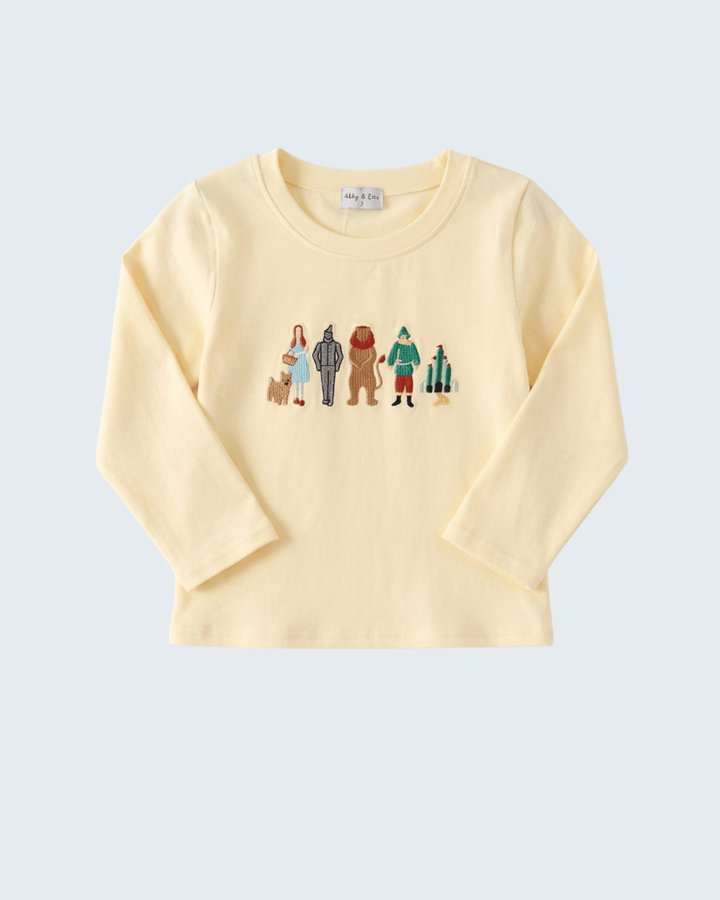 Beige Character Embroidered Top
