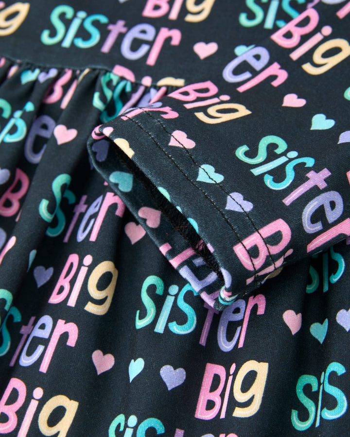 Black fabric with &
