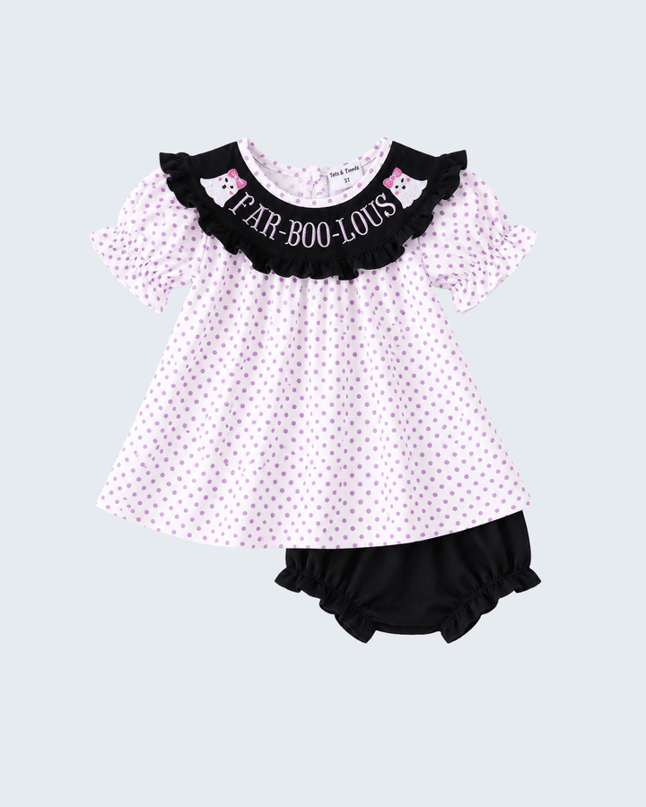 Black Ghost Embroidered Bloomer Set