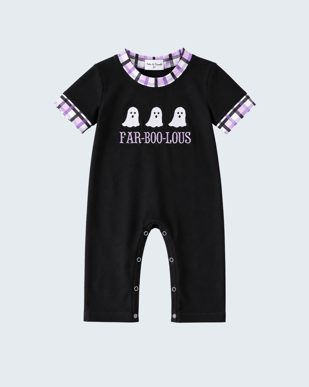 Black Ghost Embroidered Romper