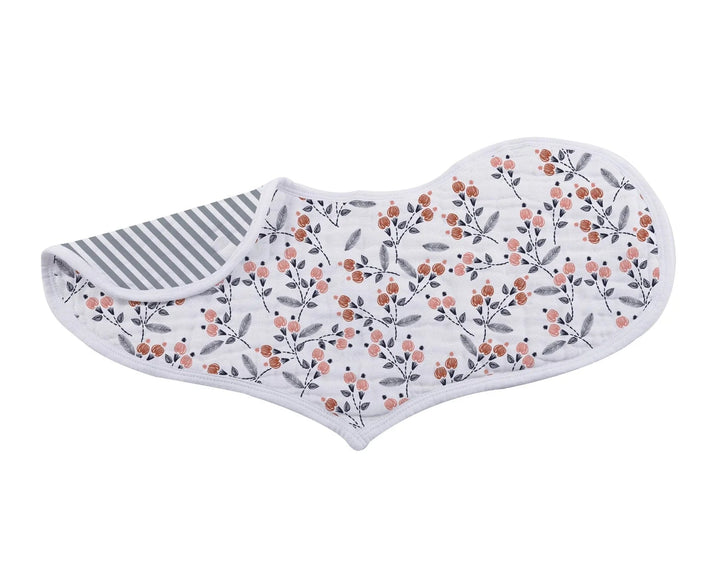 Blooms Floral Bamboo Heart Bib 2 pack