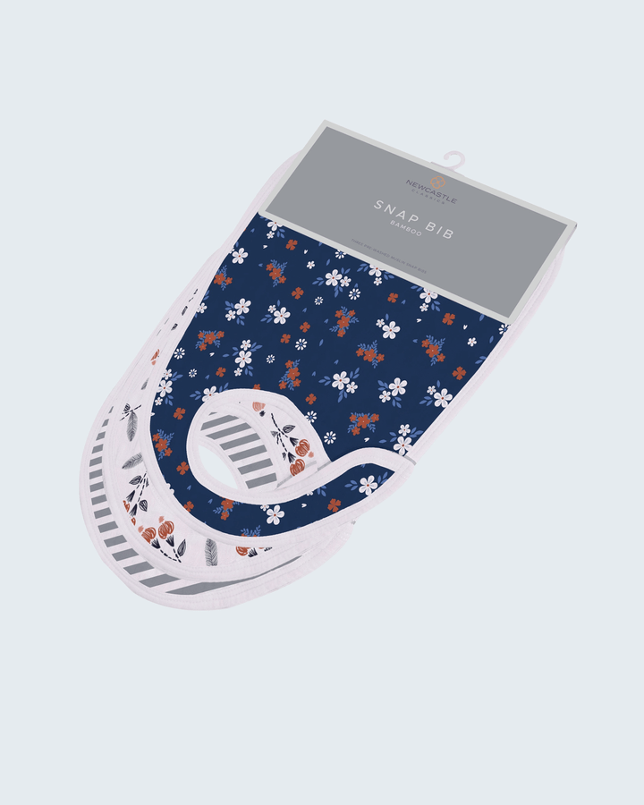 Floral-patterned product with packaging on a light gray background