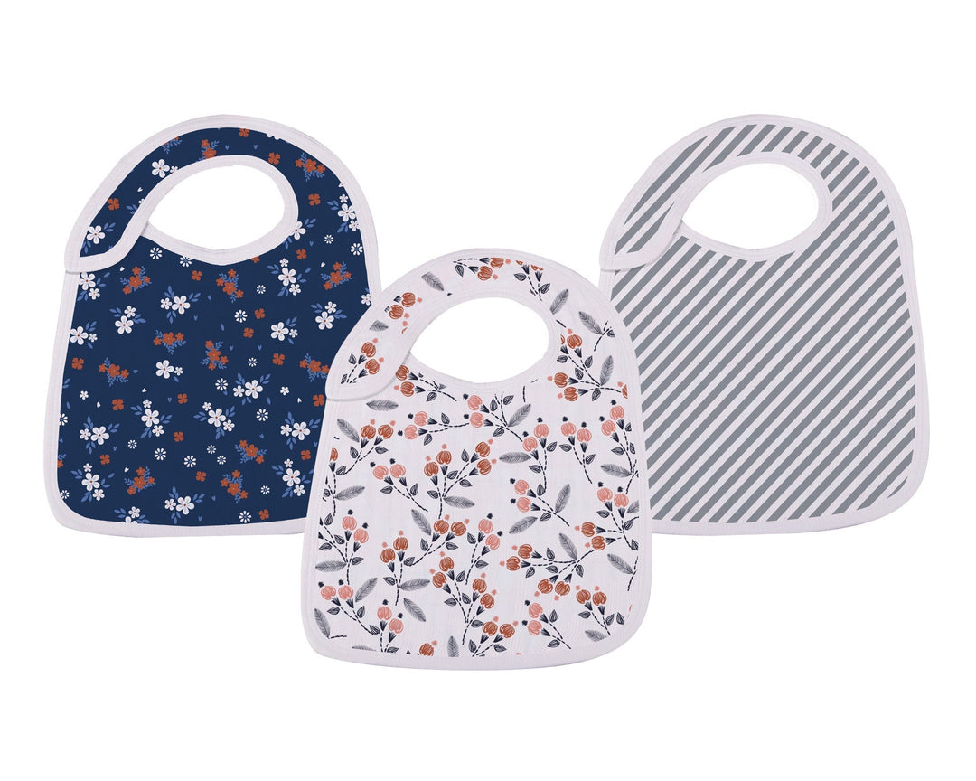 Blooms Floral Snap Bib 3 Pack