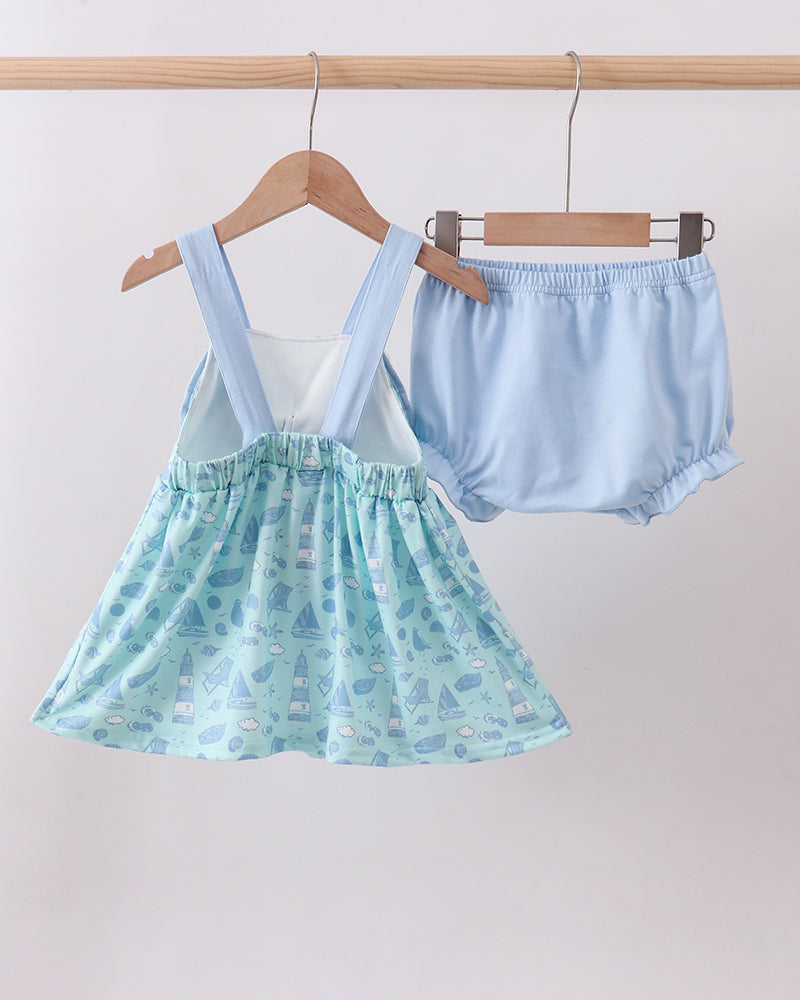 Baby girls bloomer set on hanger