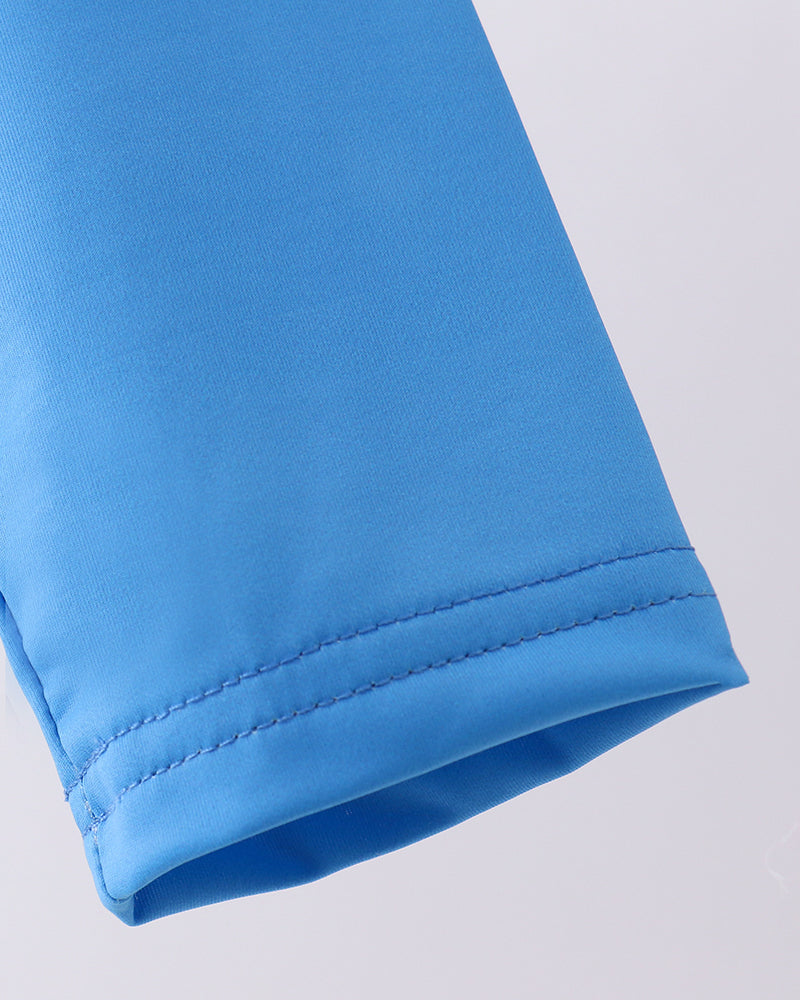Blue swimsuit sleeve