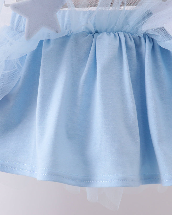 Light blue skirt with a white star design on a light gray background