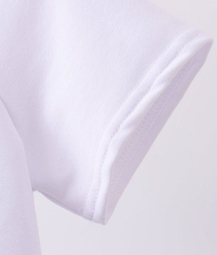 Close-up of a white  top on a light gray background