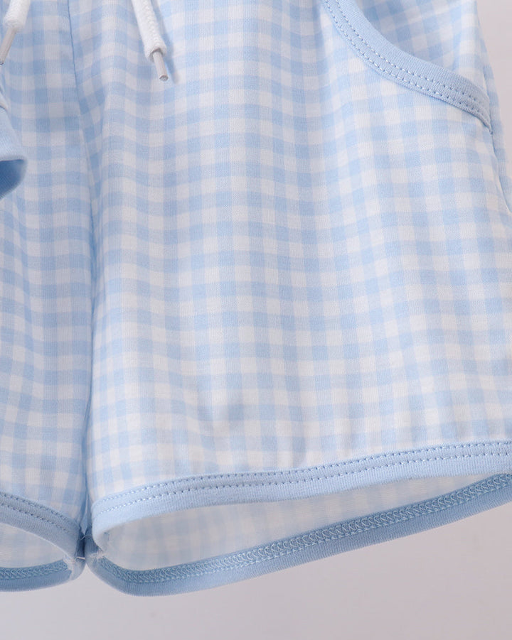 Blue Brother Smocked Shorts Set