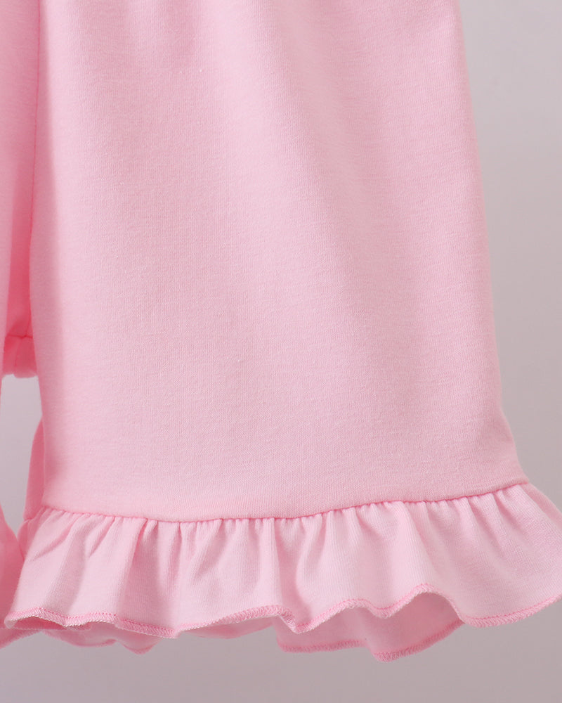 Pink shorts with ruffles