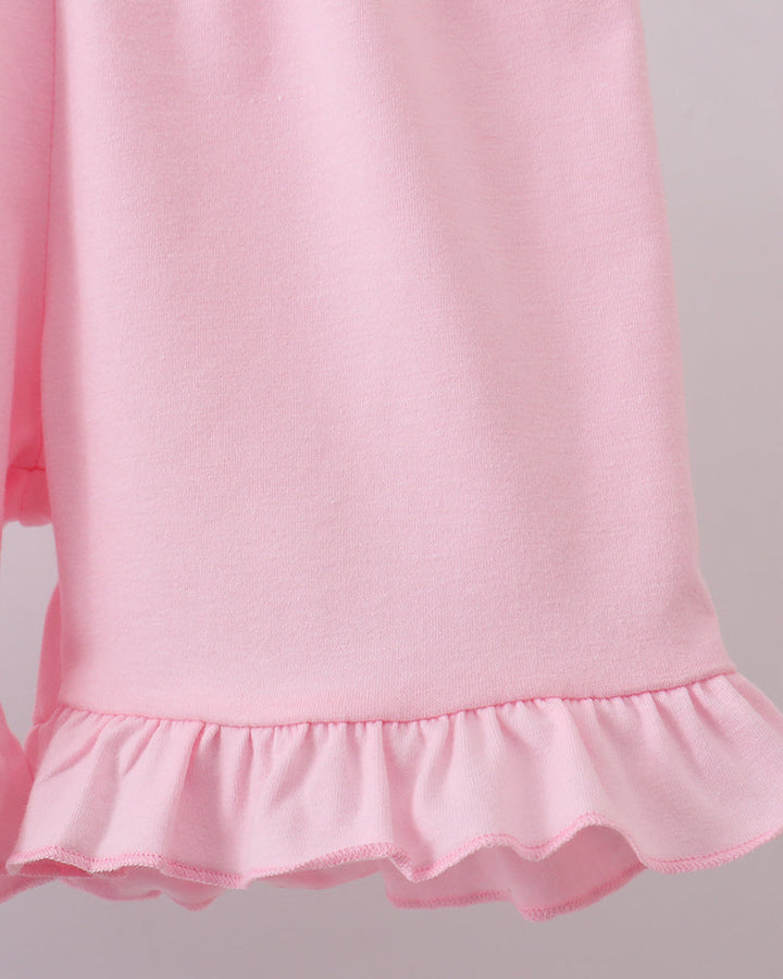Pink shorts with ruffles