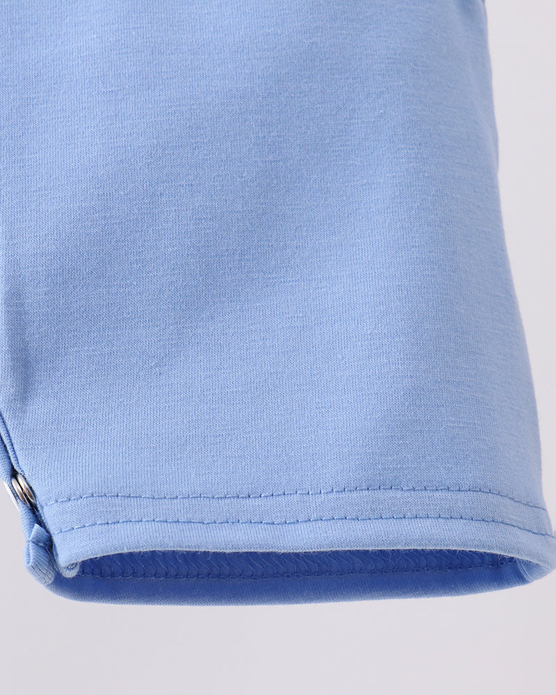 Light blue jon jon with neatly stitched leg hem