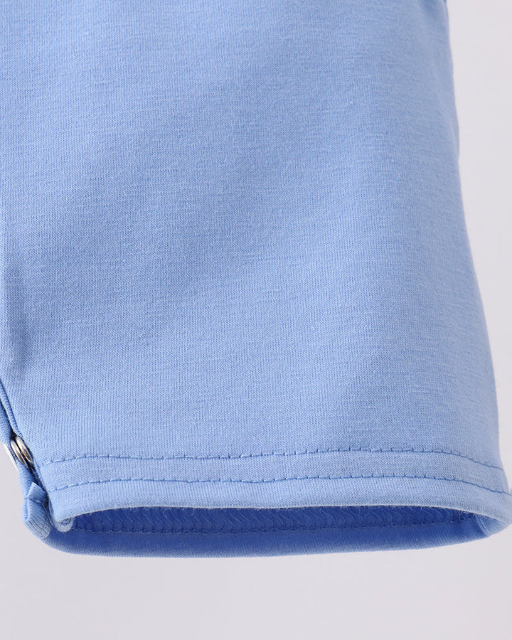 Light blue jon jon with neatly stitched leg hem