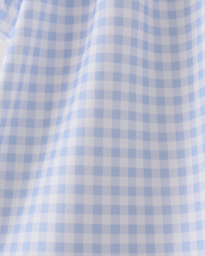 Light blue gingham dress bodice panel with white check pattern