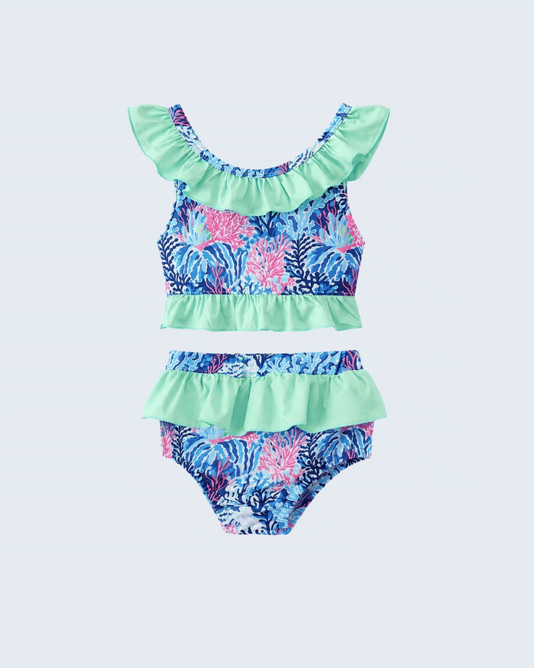 Blue Marine Creature Print 2 Piece Swimsuit