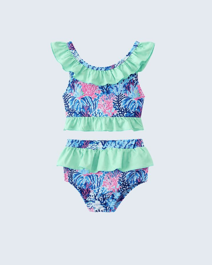 Blue Marine Creature Print 2 Piece Swimsuit