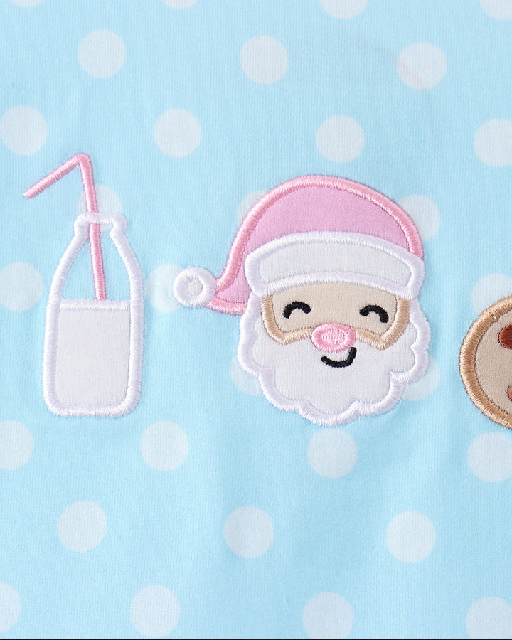 Blue Milk &amp; Cookies Santa Ruffle Dress