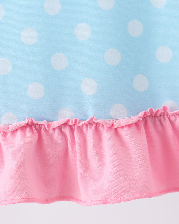 Blue Milk &amp; Cookies Santa Ruffle Dress