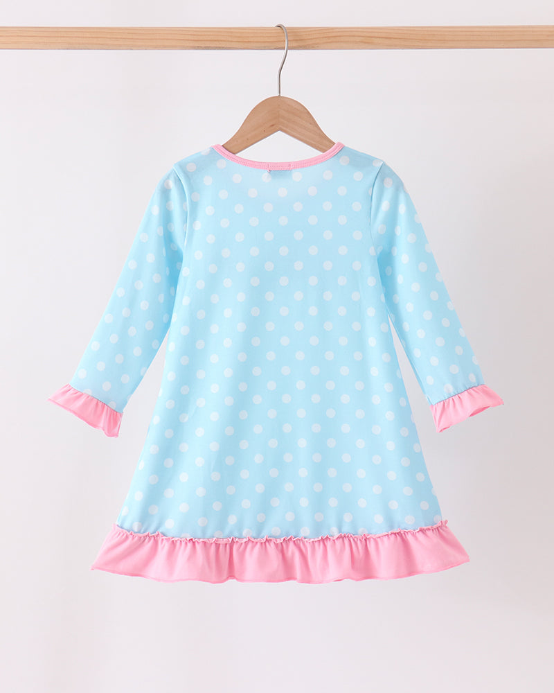 Blue Milk &amp; Cookies Santa Ruffle Dress