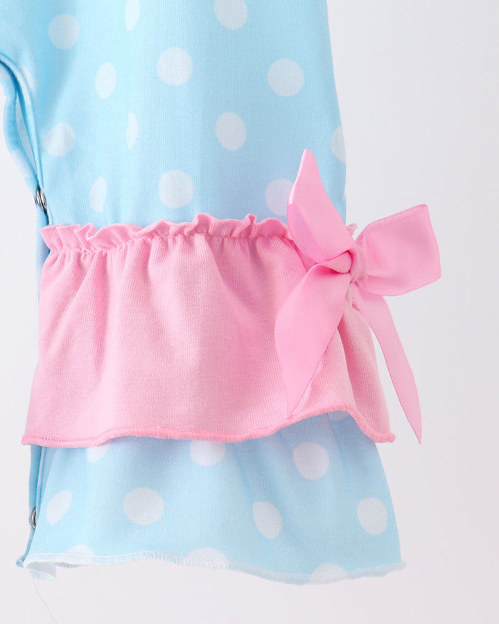 Blue Milk &amp; Cookies Santa Ruffle Romper