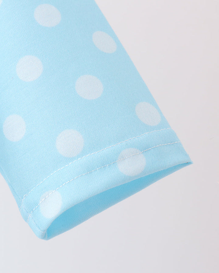 Blue Milk &amp; Cookies Santa Ruffle Romper