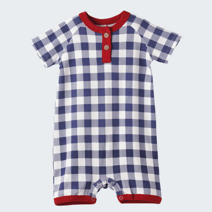 Picnic Plaid Bamboo Shorty Romper