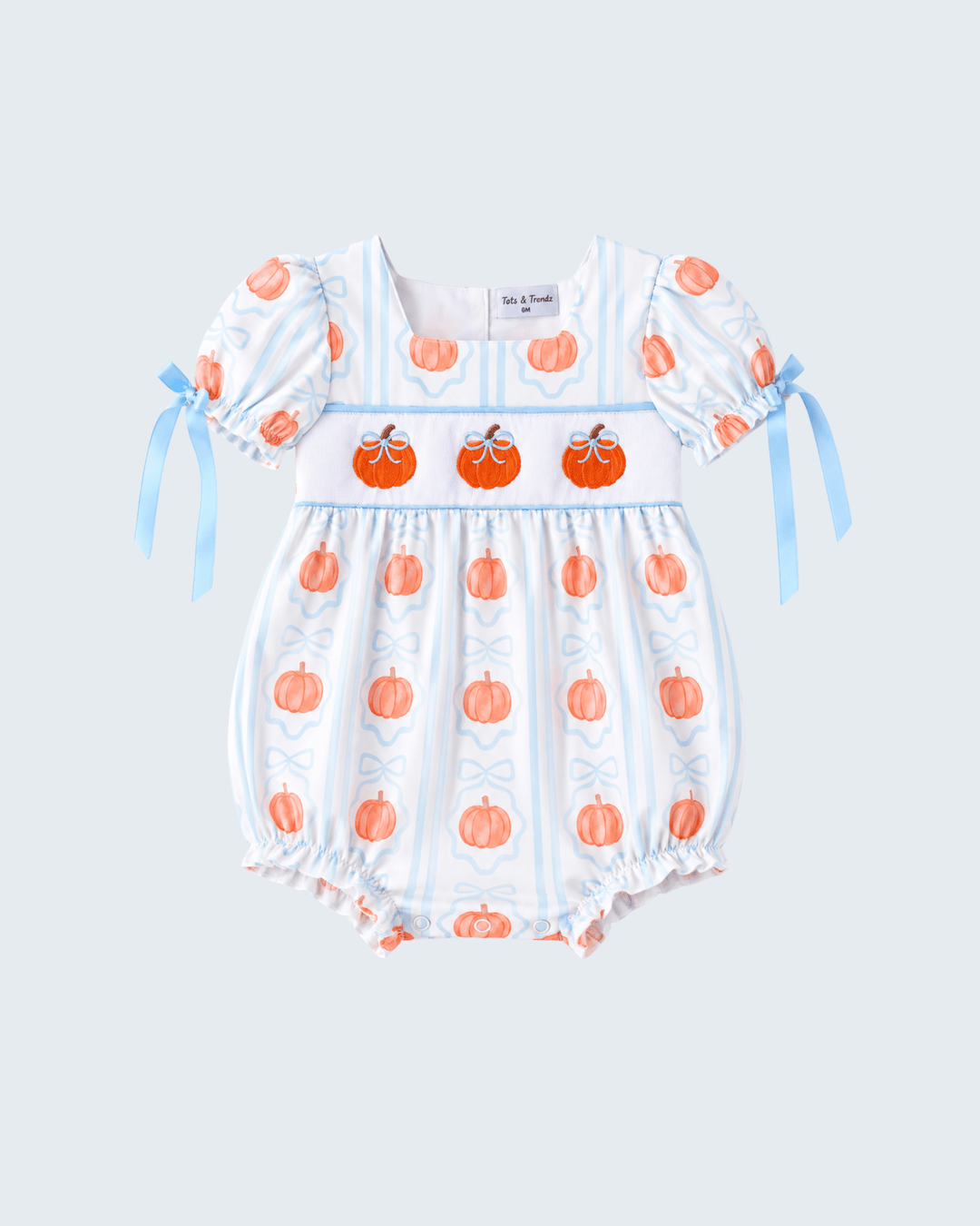 Blue Pumpkin Embroidered Bubble