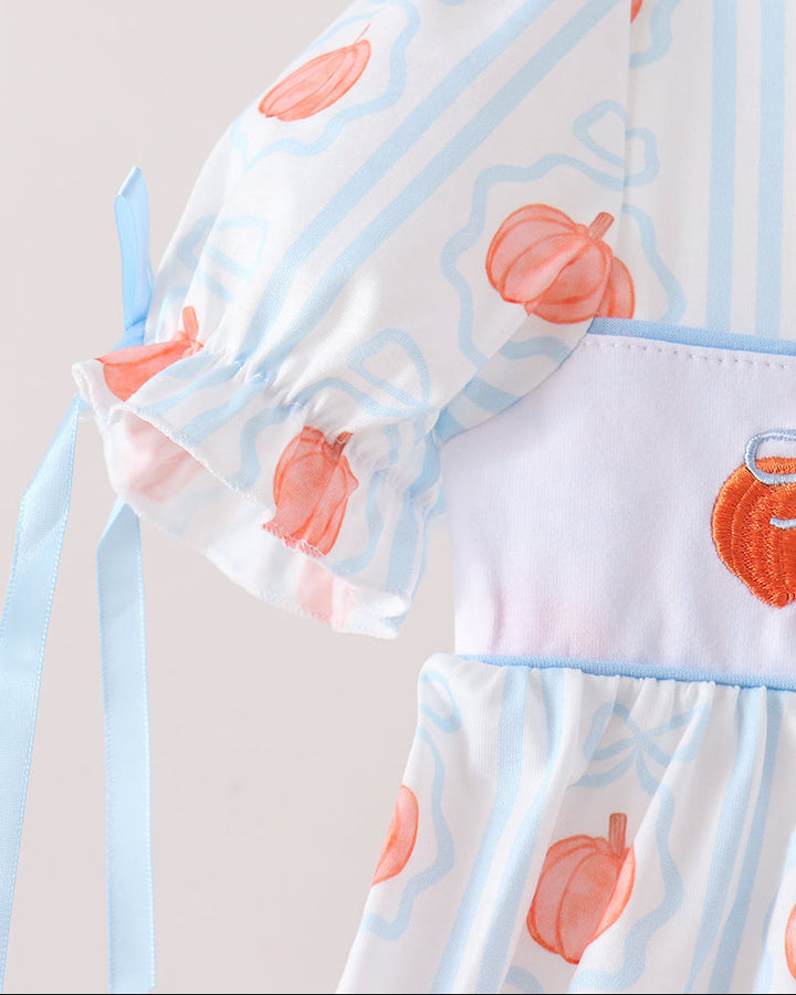 Blue Pumpkin Embroidered Ruffle Dress
