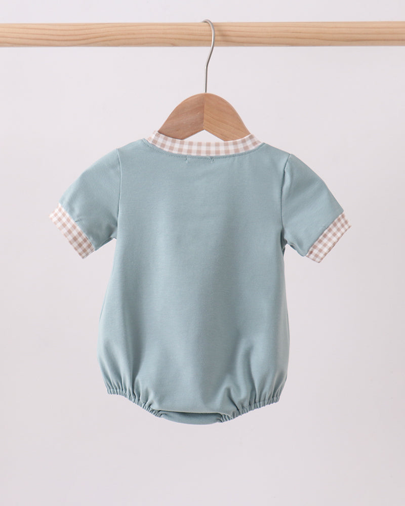Blue Puppy Embroidered Bubble