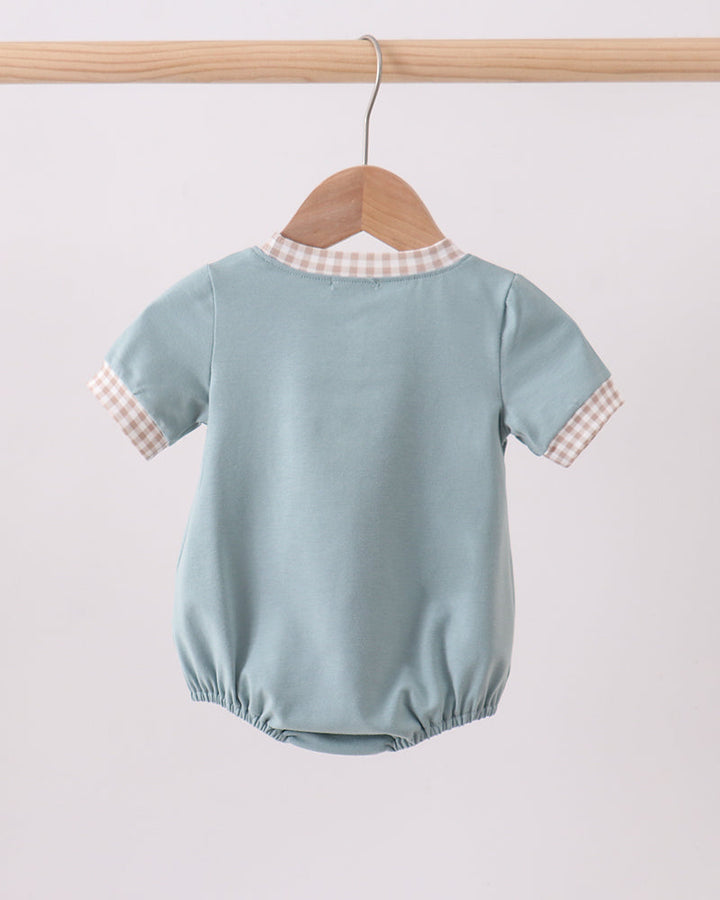Blue Puppy Embroidered Bubble