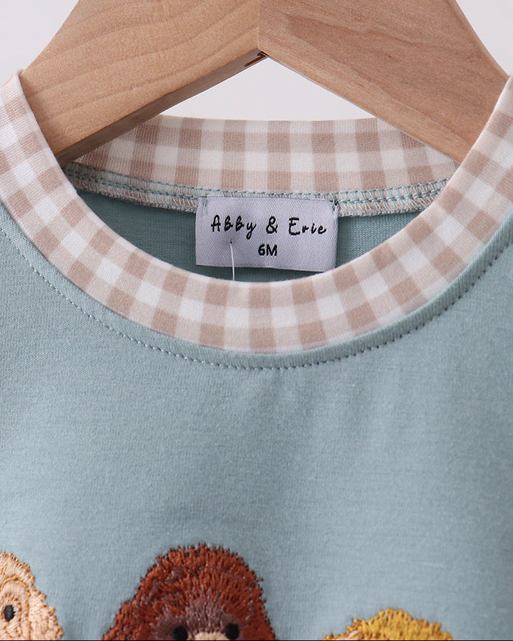 Close up of shirt on hanger