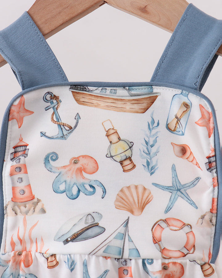 Ocean themed printed romper