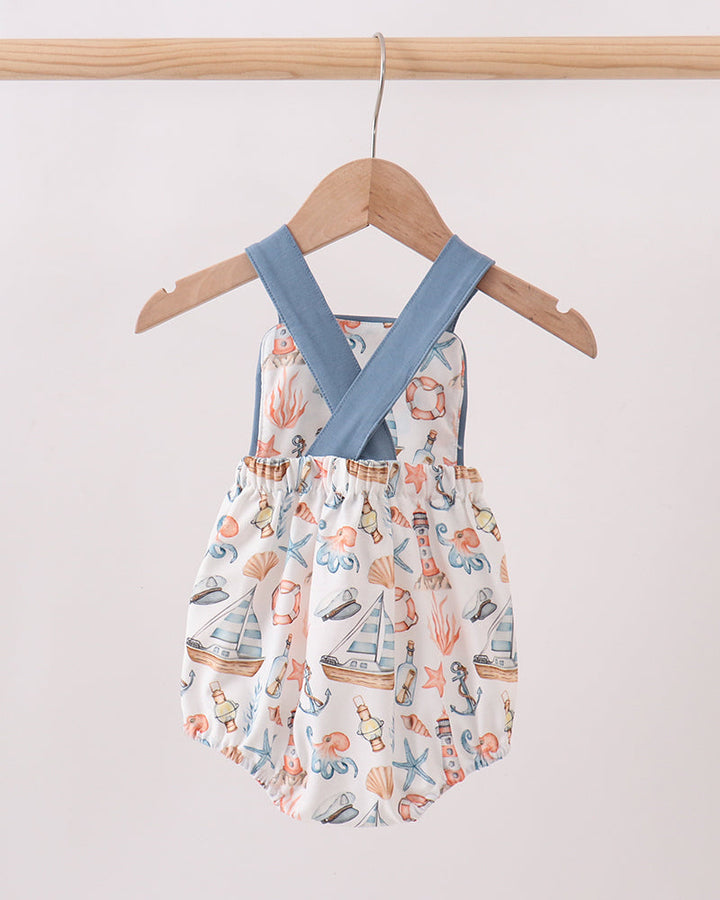 Blue Sailboat Bubble on wooden hanger