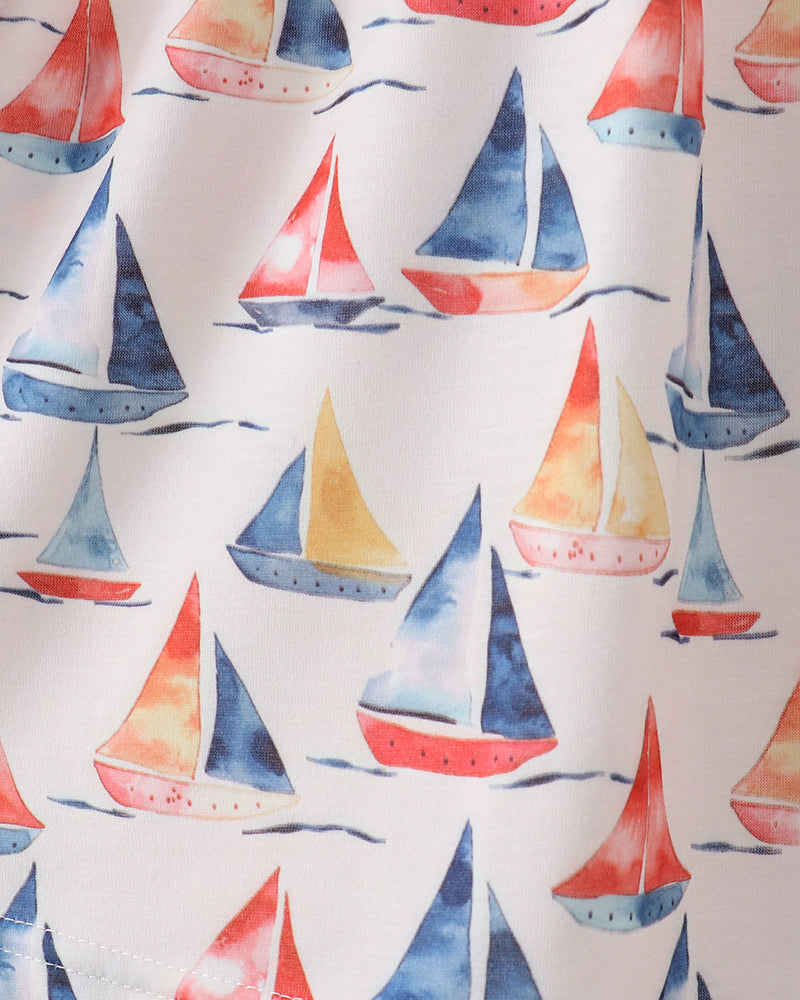 Fabric with sailboat print