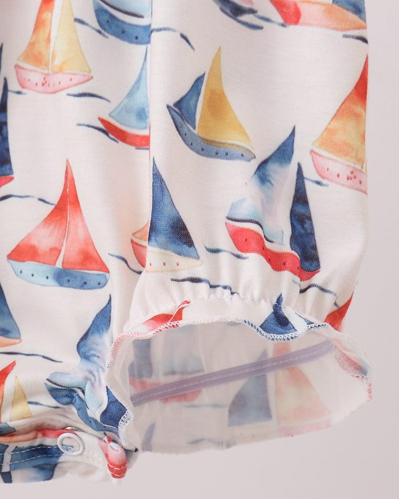 Sailboat printed romper
