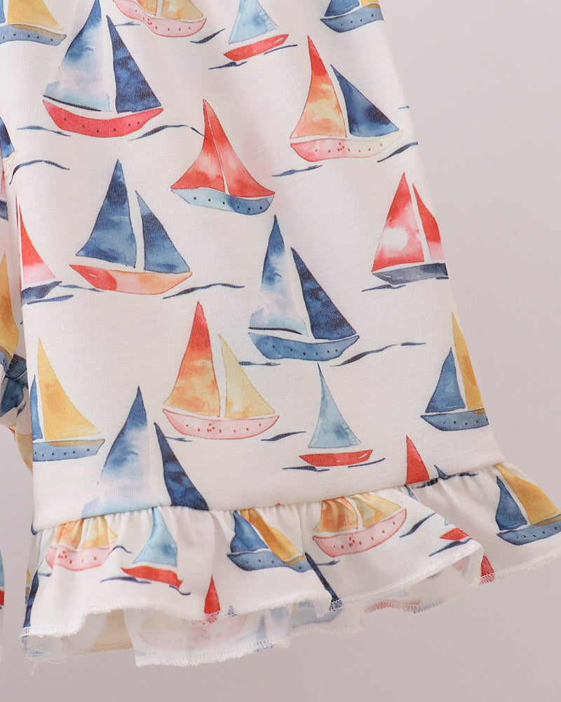 Sailboat printed fabric