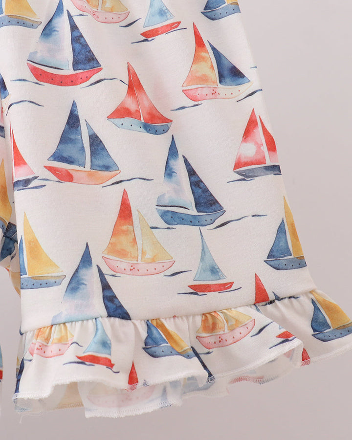 Sailboat printed fabric