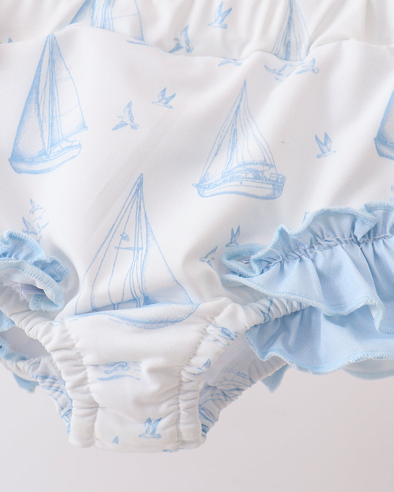 Sailboat print swim bottoms
