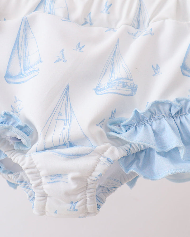 Sailboat print swim bottoms