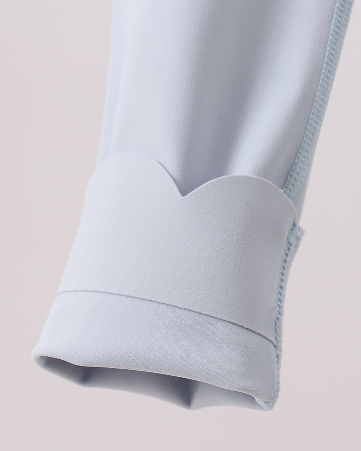Blue Scalloped Yoga Active Leggings